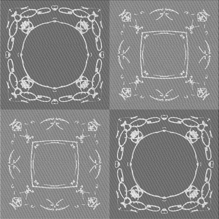 Round Patterned Ash Gray Rug, pat1632gry