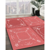 Patterned Red Rug, pat1632rd