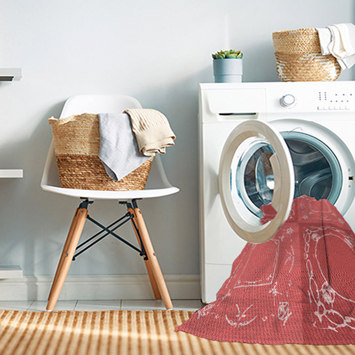 Machine Washable Transitional Red Rug in a Washing Machine, wshpat1632rd