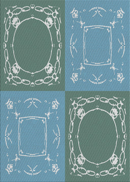 Patterned Tiffany Blue Novelty Rug, pat1632