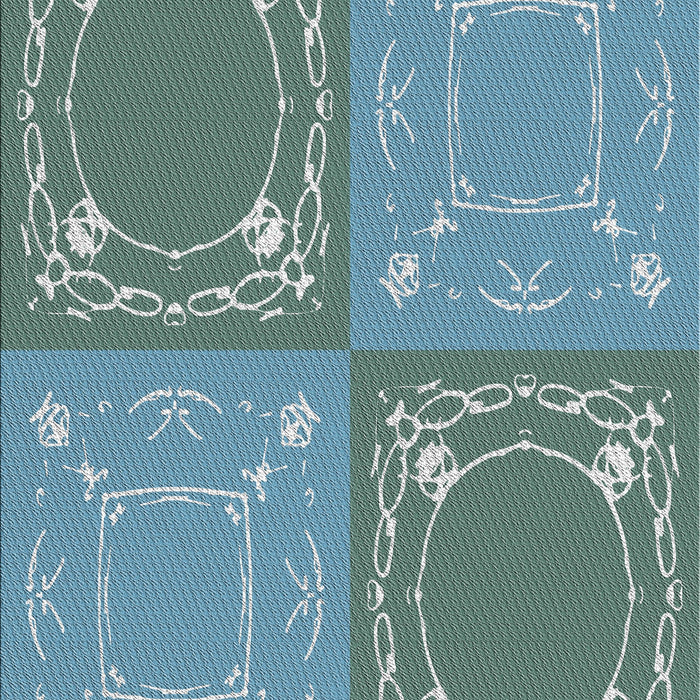 Patterned Tiffany Blue Novelty Rug, pat1632