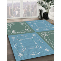 Patterned Tiffany Blue Novelty Rug, pat1632