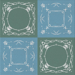Square Patterned Tiffany Blue Novelty Rug, pat1632