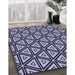 Patterned Blue Rug in Family Room, pat1633blu