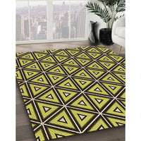 Patterned Midnight Gray Rug, pat1633brn