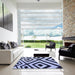 Square Patterned Blue Rug in a Living Room, pat1634blu