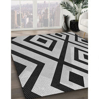 Patterned Platinum Silver Gray Rug, pat1634gry