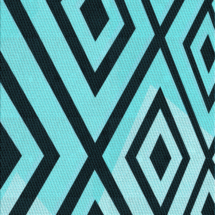 Patterned Medium Teal Green Rug, pat1634lblu