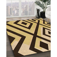 Patterned Bakers Brown Rug, pat1634org