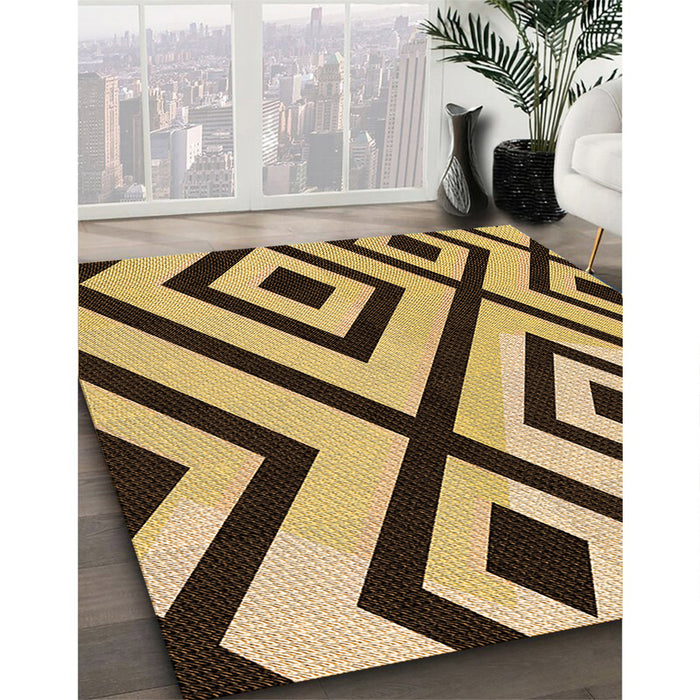 Patterned Bakers Brown Rug in Family Room, pat1634org