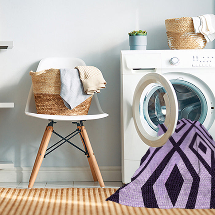 Machine Washable Transitional Purple Rug in a Washing Machine, wshpat1634pur