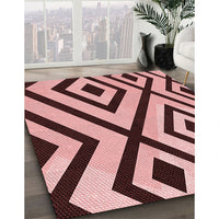 Patterned Pastel Pink Rug, pat1634rd