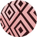 Square Patterned Pastel Pink Rug, pat1634rd