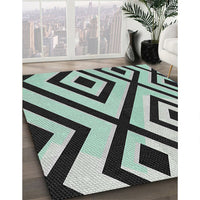 Patterned Mint Green Novelty Rug, pat1634