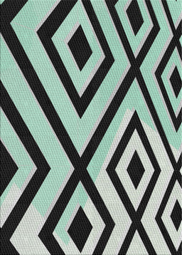 Patterned Mint Green Novelty Rug, pat1634