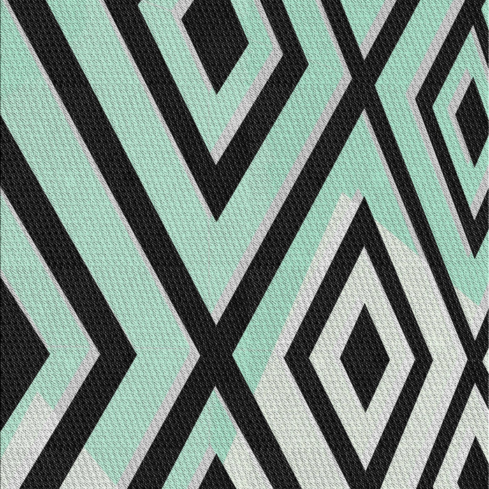 Machine Washable Transitional Magic Mint Green Rug, wshpat1634