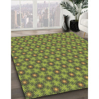 Patterned Pistachio Green Rug, pat1635brn