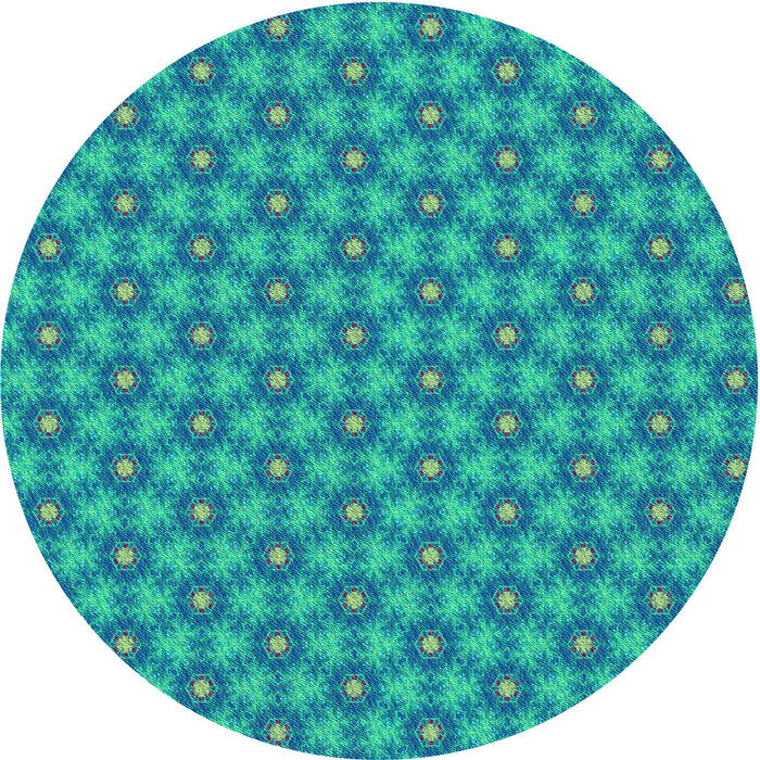 Square Patterned Dark Turquoise Green Rug, pat1635lblu