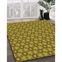 Patterned Dark Bronze Brown Rug, pat1635org