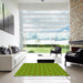 Square Patterned Green Rug in a Living Room, pat1635yw