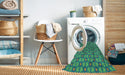 Machine Washable Transitional Teal Green Rug in a Washing Machine, wshpat1635