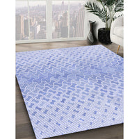 Patterned Sky Blue Rug, pat1636blu