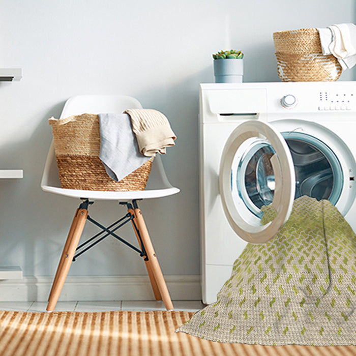 Machine Washable Transitional Khaki Gold Rug in a Washing Machine, wshpat1636brn
