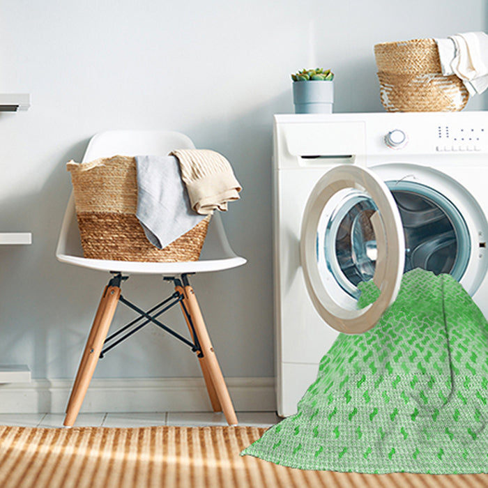 Machine Washable Transitional Green Rug in a Washing Machine, wshpat1636grn