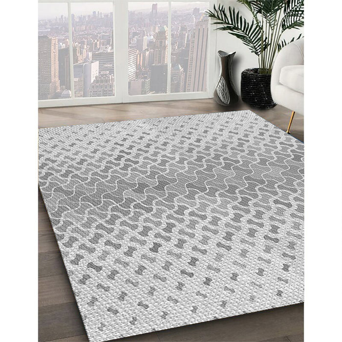 Patterned Gunmetal Gray Rug in Family Room, pat1636gry