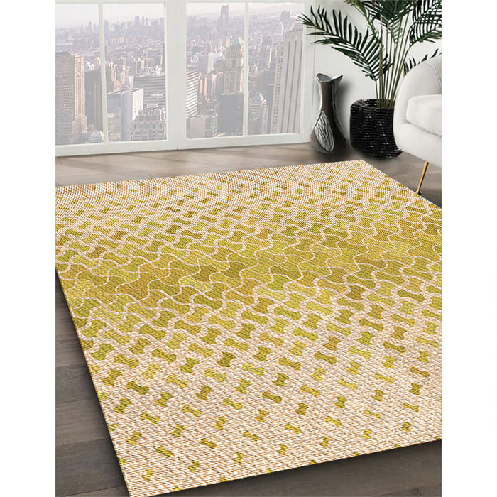 Machine Washable Transitional Sun Yellow Rug in a Family Room, wshpat1636org