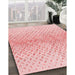 Patterned Light Red Pink Rug in Family Room, pat1636rd