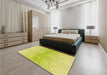 Patterned Green Rug in a Bedroom, pat1636yw