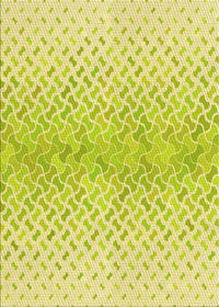 Machine Washable Transitional Green Rug, wshpat1636yw