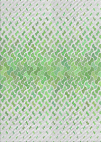 Machine Washable Transitional Green Rug, wshpat1636