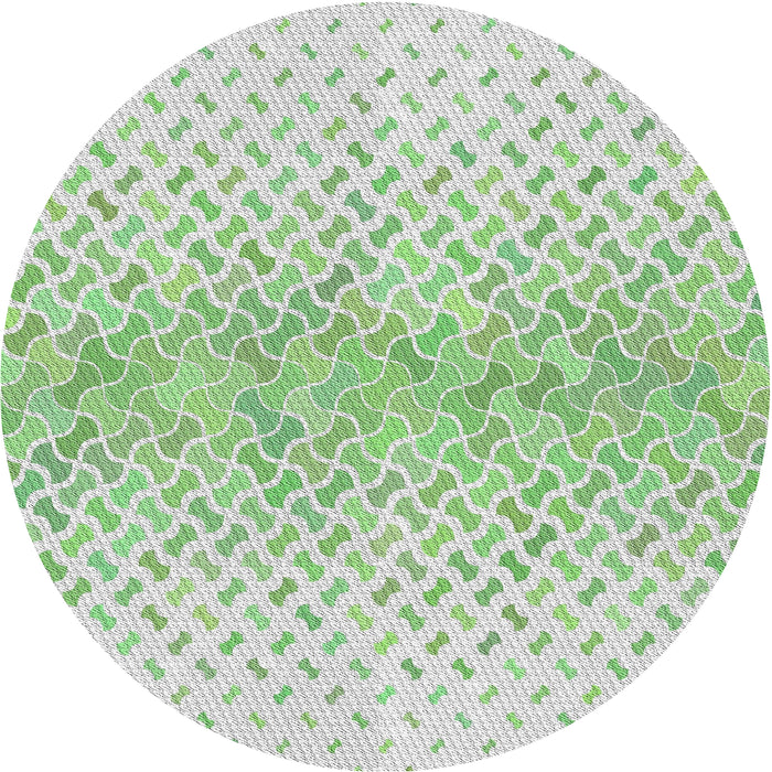 Square Machine Washable Transitional Green Rug, wshpat1636