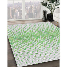 Machine Washable Transitional Green Rug in a Family Room, wshpat1636