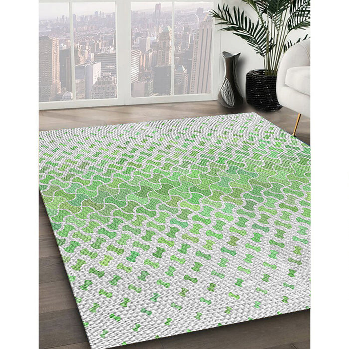 Machine Washable Transitional Green Rug in a Family Room, wshpat1636
