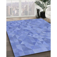 Patterned Sky Blue Rug, pat1637blu