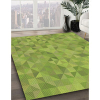 Patterned Pistachio Green Rug, pat1637brn