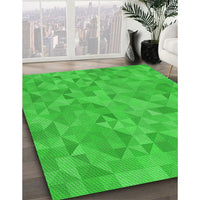 Patterned Lime Green Rug, pat1637grn