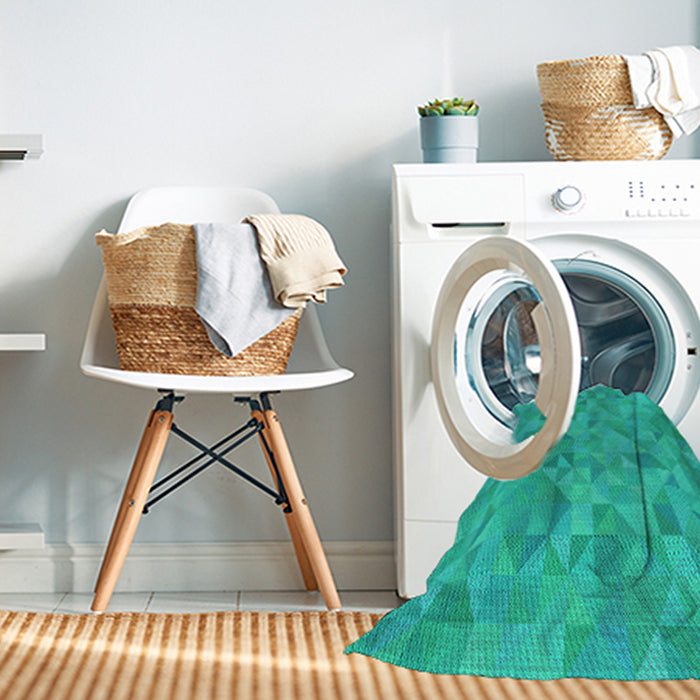 Machine Washable Transitional Medium Spring Green Rug in a Washing Machine, wshpat1637lblu