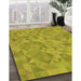 Machine Washable Transitional Dark Yellow Green Rug in a Family Room, wshpat1637org