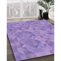 Patterned Bright Lilac Purple Rug, pat1637pur