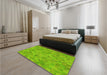 Patterned Apple Green Rug in a Bedroom, pat1637yw