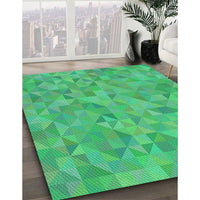 Patterned Lime Mint Green Novelty Rug, pat1637