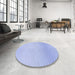 Round Patterned Sky Blue Rug in a Office, pat1638blu