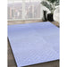 Patterned Sky Blue Rug in Family Room, pat1638blu