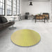 Round Patterned Brown Rug in a Office, pat1638brn