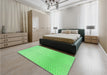 Patterned Neon Green Rug in a Bedroom, pat1638grn