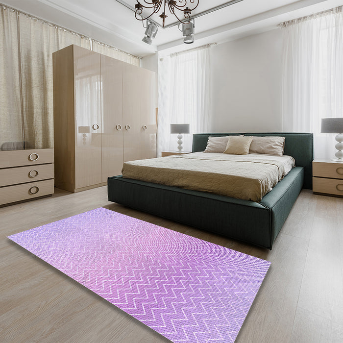 Patterned Purple Rug in a Bedroom, pat1638pur